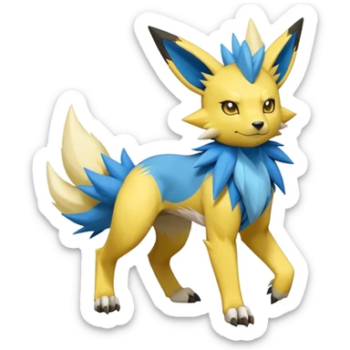 Manectric-Zeraora-Jolteon-Fakémon-hybrid-creature (full body)  sticker