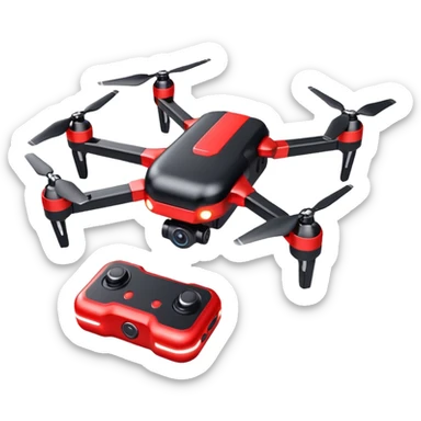 Red Drone – parcel grip + LED light,Courier Drones. sticker