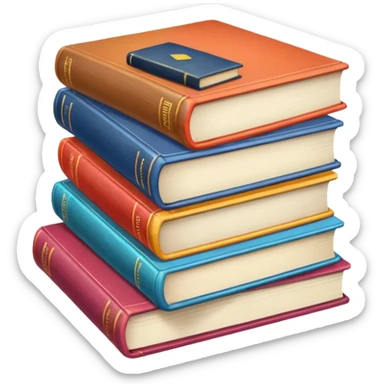 a stack of textbooks sticker