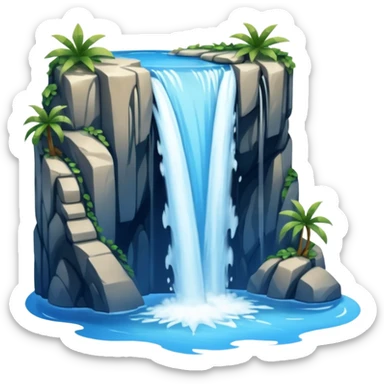 A waterfall cascading into a clear blue pool.



















































 sticker
