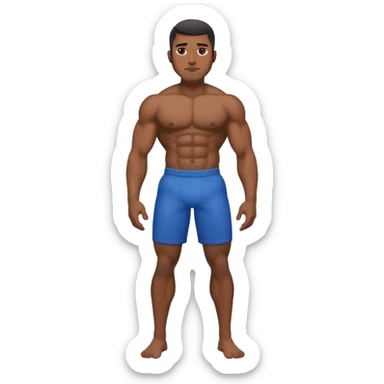 a black man with a six pack full height sticker