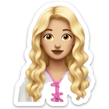 Blonde girl with pink tarot cards sticker