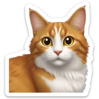 un chat roux et blanc poils long et un chat noir et blanc poils courts sticker