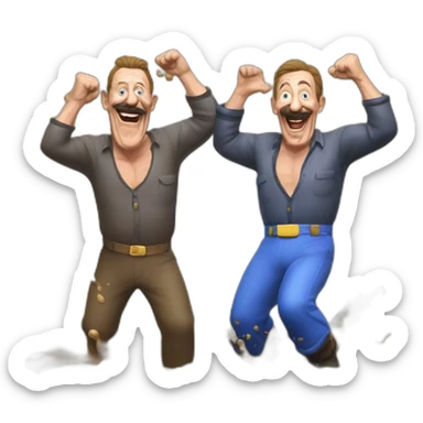 Chuckle Brothers mud fight party sticker