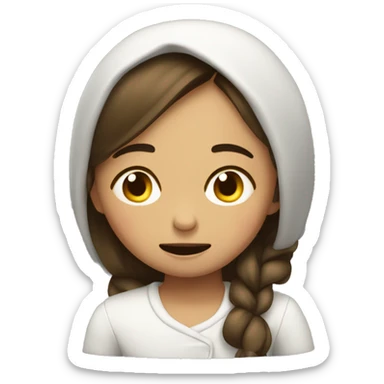 Niña rizada durmiendo  sticker