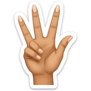 Una mano haciendo la w con los dos dedos de inmedio cruzados  sticker