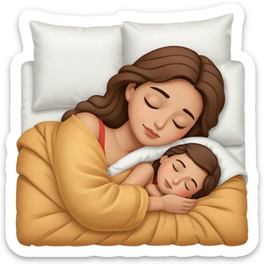 spanish female sleeping with comforter sticker