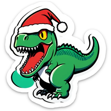 Trex in chrismas sticker