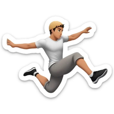 A person performing a parkour move, leaping between buildings or scaling a wall with agility and precision. The scene captures dynamic motion, showcasing strength, flexibility, and the thrill of urban acrobatics against an urban cityscape backdrop. sticker