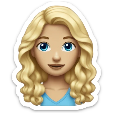 a blonde-haired girl with blue eyes and freckles sticker