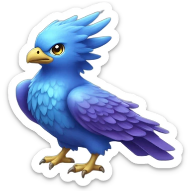 Blue Purple Shiny Galarian-Articuno Fire Head Big Eyeys sticker