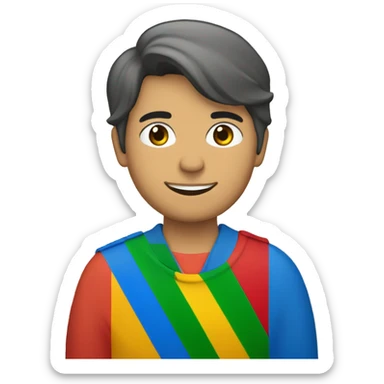 Un portugais qui porte un drapeau lgbt sticker