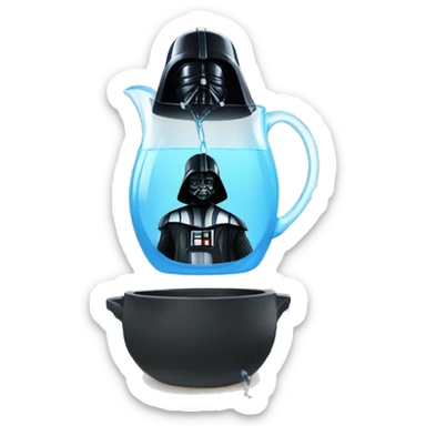 darth vader pouring sea water in to a britta jug sticker