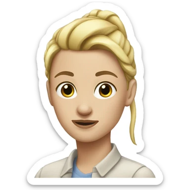 White women with a blond ponytail sticker