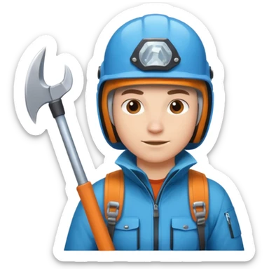 lead climber with ice axe sticker