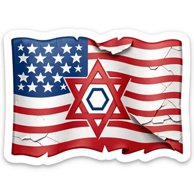 United States flag with a swastika symbol and star of david symbol on the flag sticker