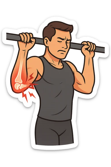 gomito dolorante alle trazioni sticker