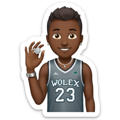 I want a guy with timber wolves jersey and diamond grillz and rolex sticker