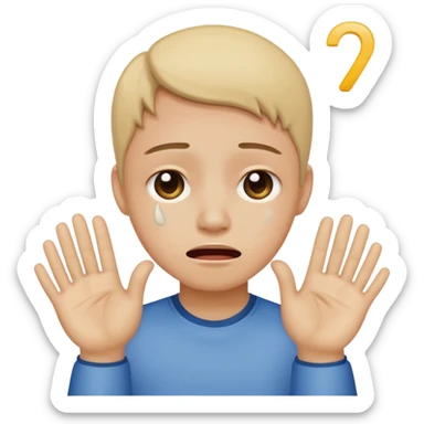 MAke me an emoji of someone crying and holding up the number 67 sticker