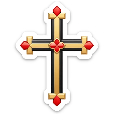 It will be a cross in the middle and four little crosses in between the big cross in the middle and add some colours to it that matches with the flag of the kingdom of jerusalem sticker