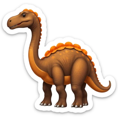 Giant brown brontosaurus with orange frills on its back sticker