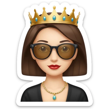A queen who is a graphic designer and wears Ray-Ban Sunglasses  sticker