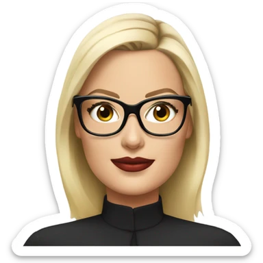 margot robbie secretary wearing black glasses  sticker