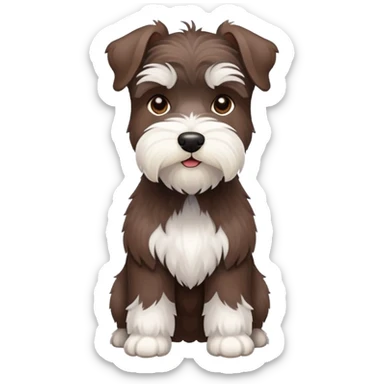 Chocolate and white schnauzer standing sticker