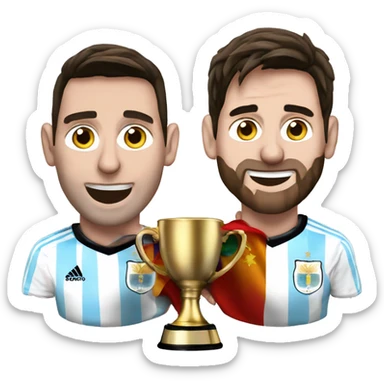 messi con la copa del mundo con argentina sticker