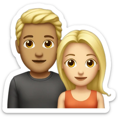 Homme metisse et femme blonde sticker