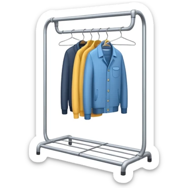 minimalist clothing rack with hangers sticker