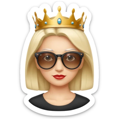 A queen who is a graphic designer and wears Ray-Ban Sunglasses  sticker
