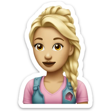 Blonde tattoo artist girl sticker