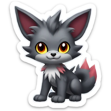  Kawaii Edgy Cool Beautiful Poochyena-Torracat-Zoroark full body sticker