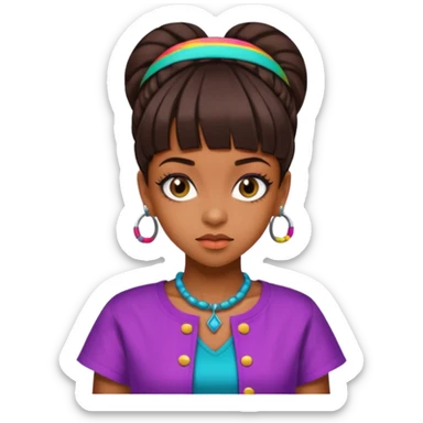 Lisa Left Eye Lopes with dark brown hair sticker