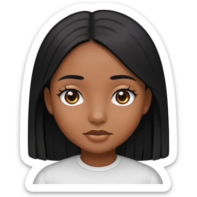 A girl with Black eyes and long straight black hair and brown skin sticker