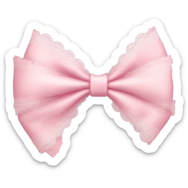 baby pink bow with frilly lace sticker