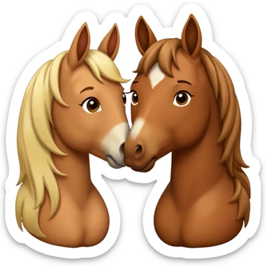 horse lips kisses love emoji sticker