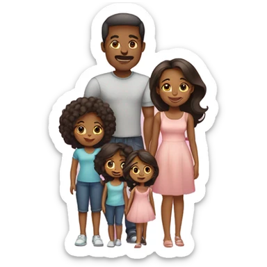african american family, mom, dad,teenage daughter, young daughter, twing girl toddlers sticker
