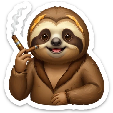 Un perezoso fumando sticker