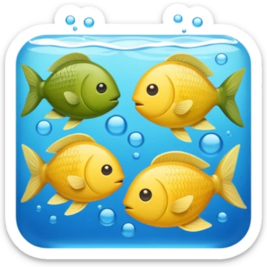 Mediterranean cuisine humanless avatar in clean emoji-style illustration. Olive oil, fish, lemon, blue and sunny colors, light and fresh mood, flat design, high contrast. sticker