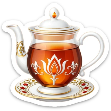 Turkish tea in the turkish tea cup sticker