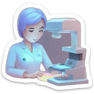 Biomedical-Engineer-studying-hologram-3d-model-of-breast sticker