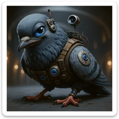 Edit the character in the reference image to have a mischievous expression, keeping the original style, outfit, and colors exactly as in the reference image. sticker