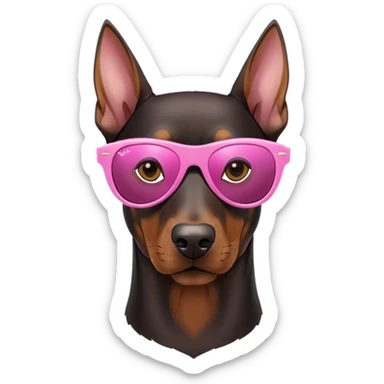 doberman with pink rayban sunglasses sticker