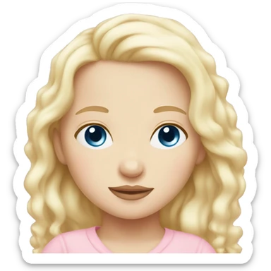 newborn white blonde sleep pink blue eyes  sticker