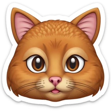 A shy but handsome turkey cat with one large eyebrow connected in the middle. He is batting his long eyelashes and blushing sticker