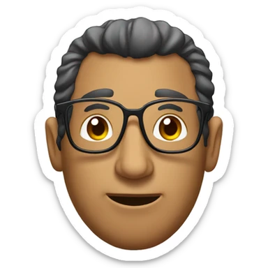 Chico trigueño con semirulos y lentes trasparentes sticker