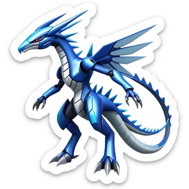  Cool Edgy Shiny Futuristic Ethereal Legendary Dialga-Digimon-Palkia-hybrid full body sticker