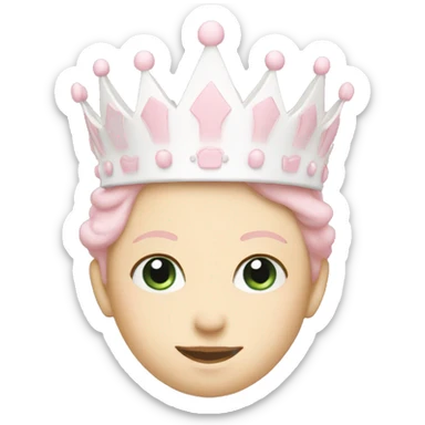 White and pastel pink crown sticker